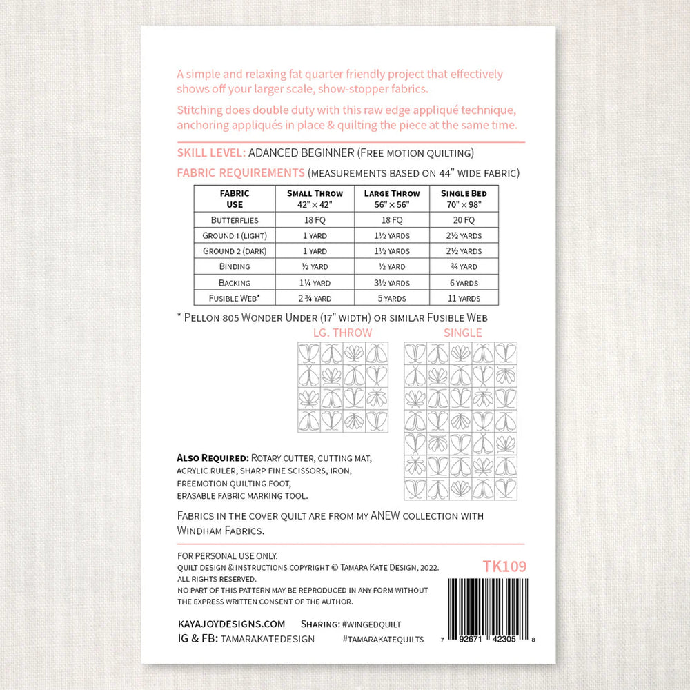 Winged Quilt (TK109) - Maple Leaf Quilting Company Ltd.