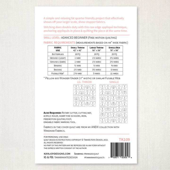Winged Quilt (TK109) - Maple Leaf Quilting Company Ltd.