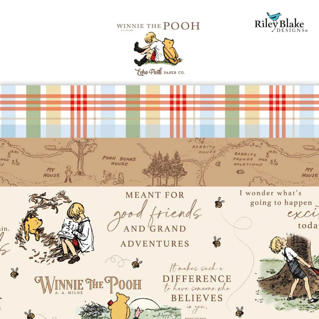 Winnie the Pooh by Echo Park Collection | 10in Squares - 42pcs (10 - 17000 - 42) - Maple Leaf Quilting Company Ltd.