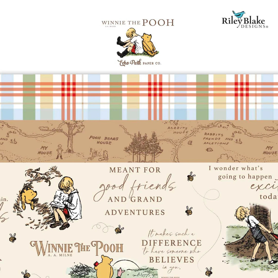 Winnie the Pooh | Fat Quarter Bundle 18pcs (FQ - 17000 - 18) - Maple Leaf Quilting Company Ltd.