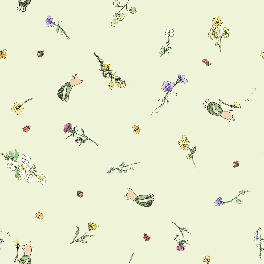 Winnie The Pooh - Light Green Piglets | 58/60" Minky (8767MK - 60) - Maple Leaf Quilting Company Ltd.