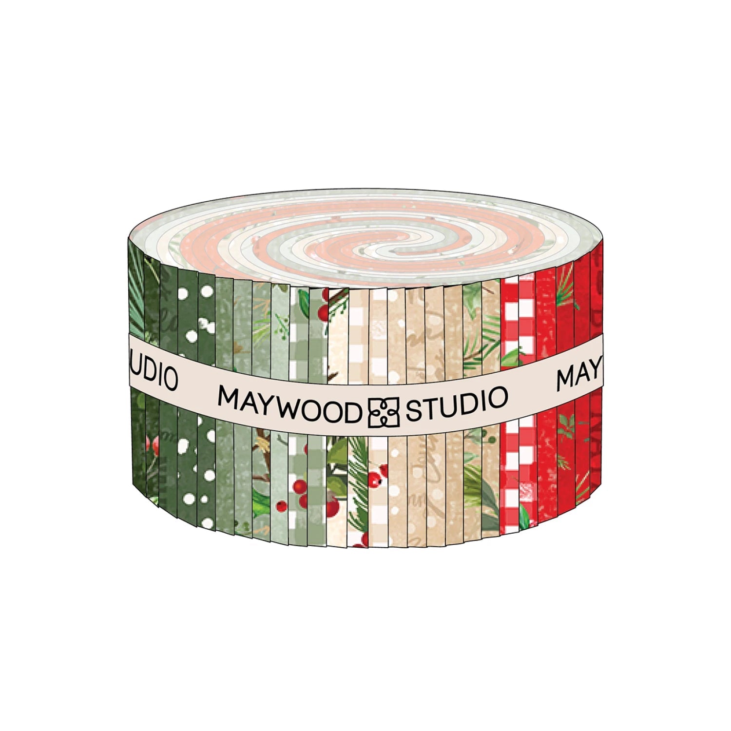 Winter Wreaths by Maywood Studio Collection | 2.5in Strips - 40pcs (ST - MASWIWR) - Maple Leaf Quilting Company Ltd.