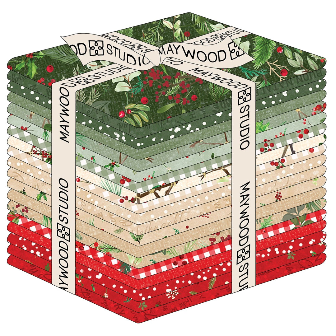 Winter Wreaths by Maywood Studio Collection | Fat Quarter Package - 19pcs (FQ - MASWIWR) - Maple Leaf Quilting Company Ltd.