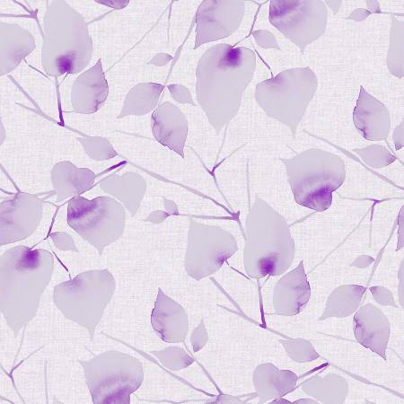 Wisteria Water Color Leaves 108" Cotton (BQ3502 - 50) – Sold in UNITS of ¼ metre - Maple Leaf Quilting Company Ltd.