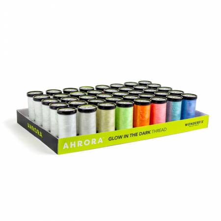 Wonderfil Ahrora Glow In The Dark 40wt Thread(Asst. Colours) - Maple Leaf Quilting Company Ltd.