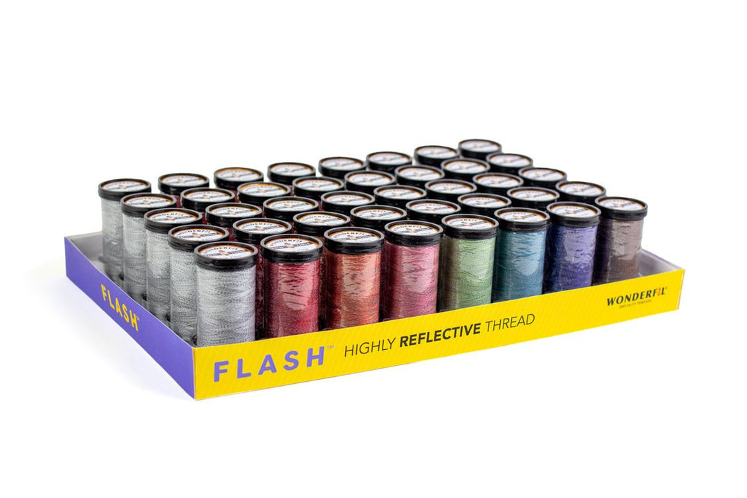 Wonderfil FLASH Reflective Thread 40wt Thread (Asst. Colours) - Maple Leaf Quilting Company Ltd.