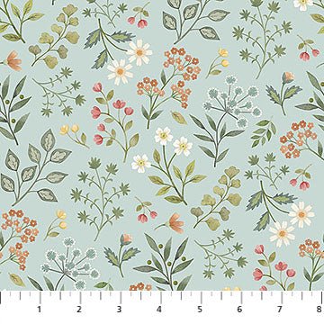 Woodland Heart by Deborah Edwards &amp; Kathryn Christenson | Floral Blue - 44” - (DP28724 - 42) – Sold in UNITS of ¼ metre - Maple Leaf Quilting Company Ltd.