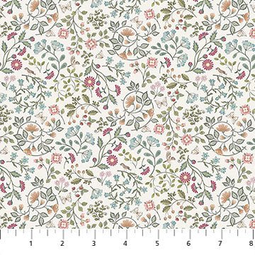 Woodland Heart by Deborah Edwards &amp; Kathryn Christenson | Mini Floral Cream - 44” - (DP28725 - 11) – Sold in UNITS of ¼ metre - Maple Leaf Quilting Company Ltd.
