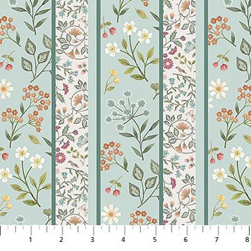 Woodland Heart by Deborah Edwards & Kathryn Christenson | Small Stripe Blue - 44” - (DP28726 - 42) – Sold in UNITS of ¼ metre - Maple Leaf Quilting Company Ltd.
