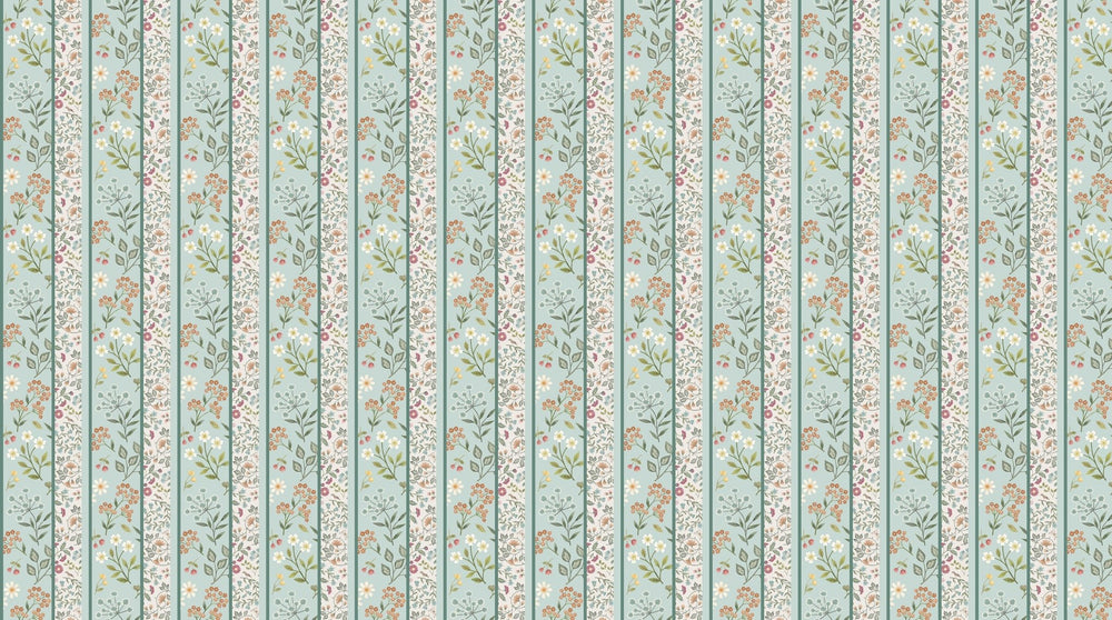 Woodland Heart by Deborah Edwards & Kathryn Christenson | Small Stripe Blue - 44” - (DP28726 - 42) – Sold in UNITS of ¼ metre - Maple Leaf Quilting Company Ltd.