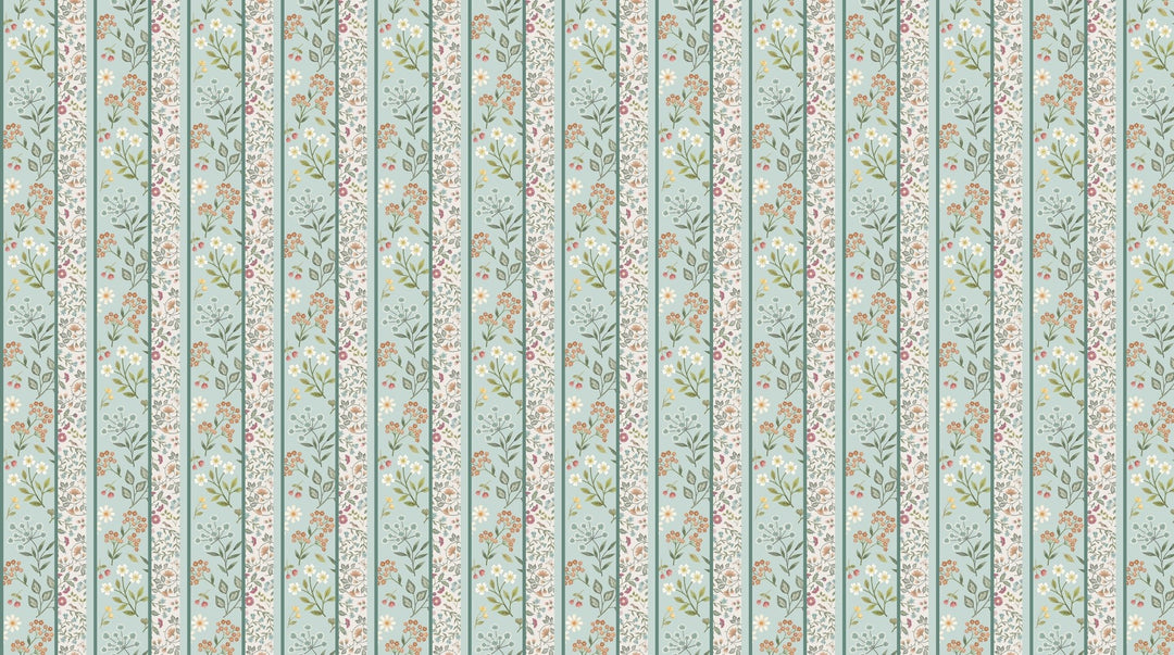 Woodland Heart by Deborah Edwards &amp; Kathryn Christenson | Small Stripe Blue - 44” - (DP28726 - 42) – Sold in UNITS of ¼ metre - Maple Leaf Quilting Company Ltd.