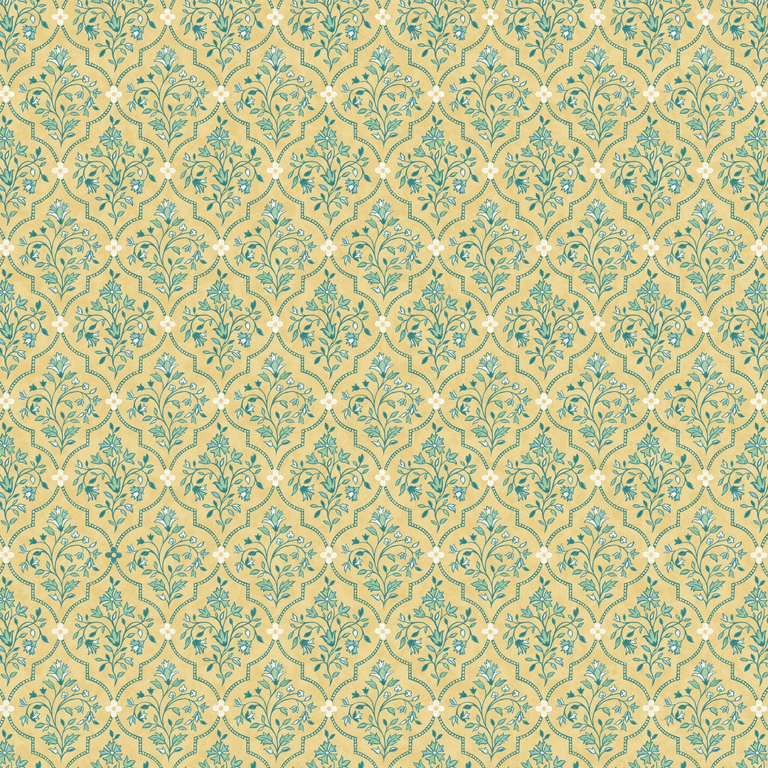 Yellow Multi Ogee Mariposa by Northcott 44” (28512 - 52) – Sold in UNITS of ¼ metre - Maple Leaf Quilting Company Ltd.