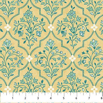 Yellow Multi Ogee Mariposa by Northcott 44” (28512 - 52) – Sold in UNITS of ¼ metre - Maple Leaf Quilting Company Ltd.