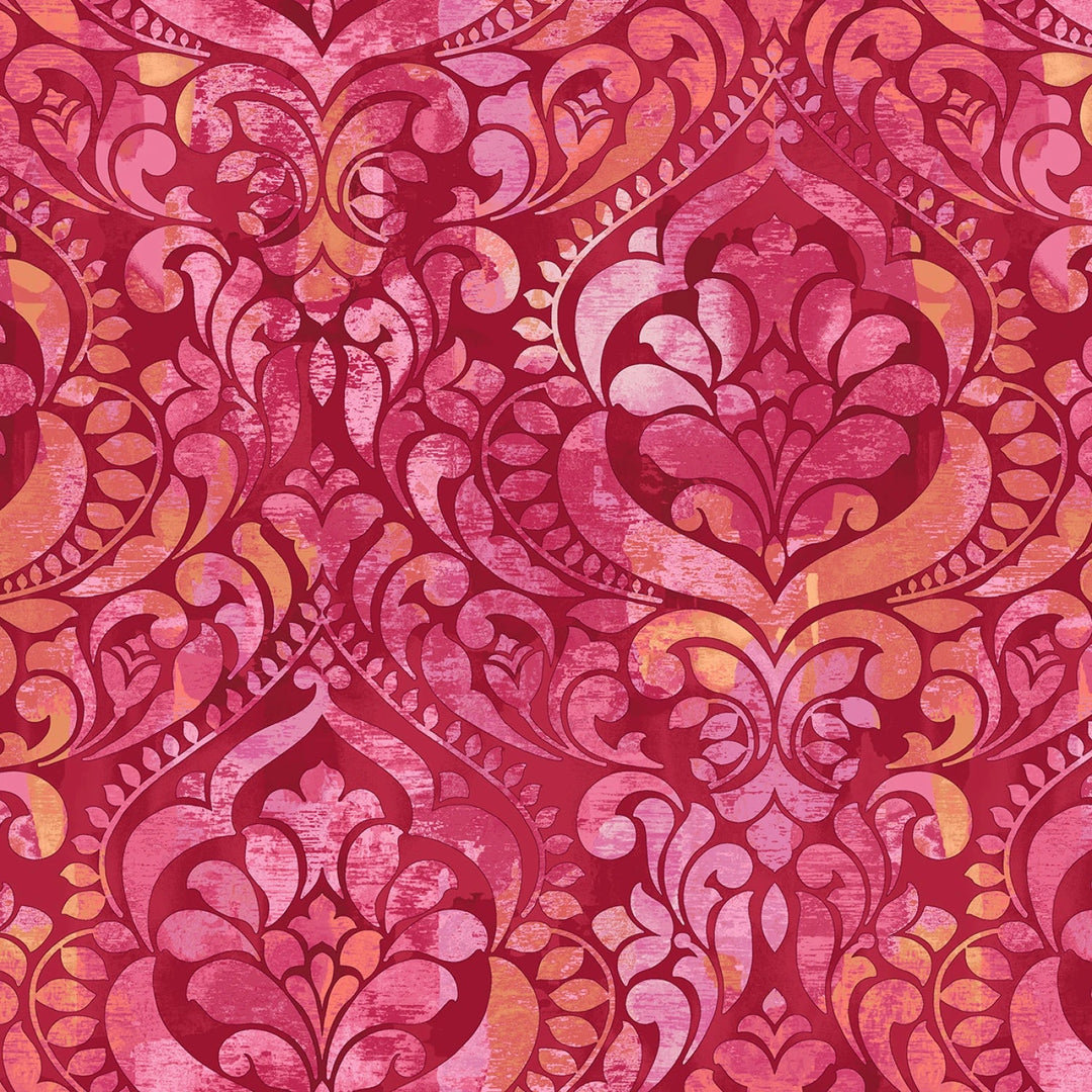 You Damask by Chelsea Designworks Collection - Ruby Damask | 118" Cotton (8568S - 82) – Sold in UNITS of ¼ metre - Maple Leaf Quilting Company Ltd.