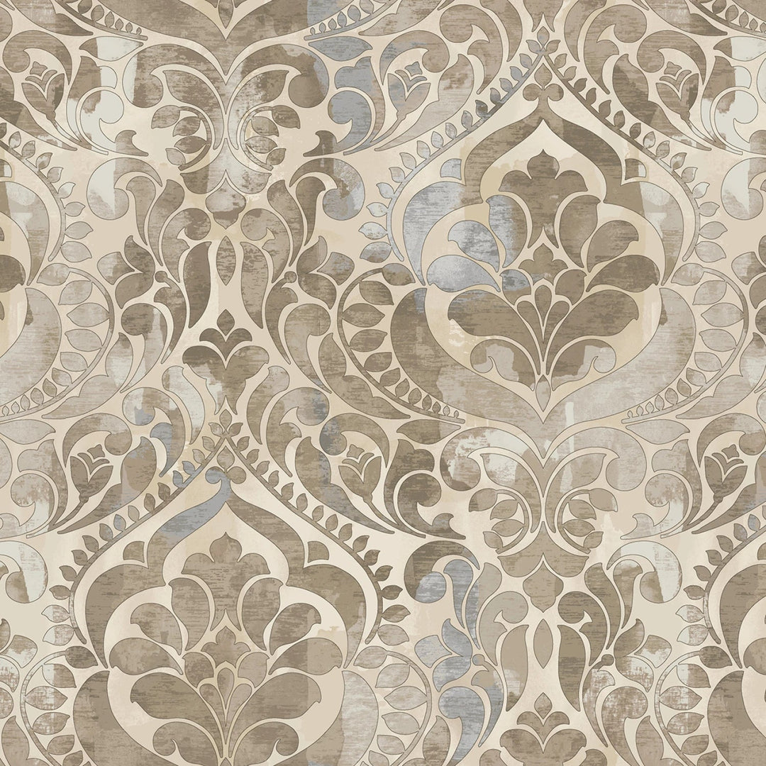 You Damask by Chelsea Designworks Collection - Sepia Damask | 118" Cotton (8568S - 34) – Sold in UNITS of ¼ metre - Maple Leaf Quilting Company Ltd.