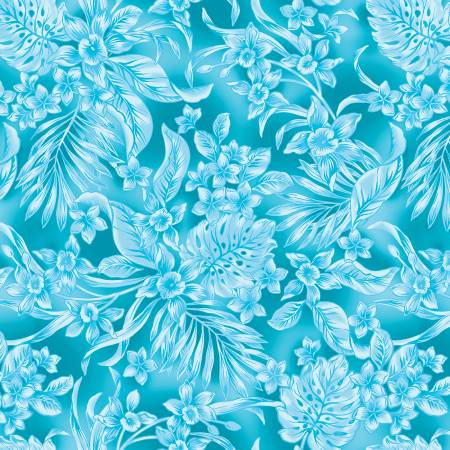 Turquoise Oasis 108" Cotton (12907WB-84) – Sold in UNITS of ¼ metre