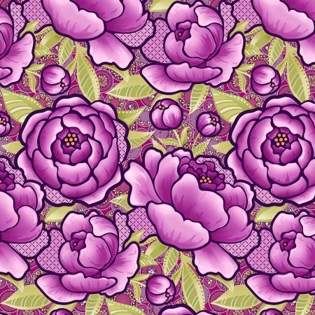 Plum Bloom 108" Cotton (13517WB-86) – Sold in UNITS of ¼ metre