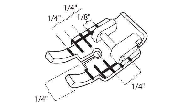 1/4" Piecing Foot w/Guide - Clear (1 - 8) - Maple Leaf Quilting Company Ltd.