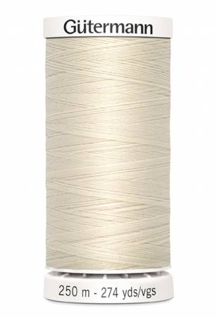 Gutermann Sew-all Polyester All Purpose Thread 250m| Eggshell (250M-022)