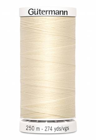 Gutermann Sew-all Polyester All Purpose Thread 250m/273yds | Ivory (250M-800)