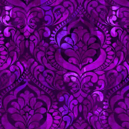 Eggplant Damask Digital 108" Cotton (5236S-55) – Sold in UNITS of ¼ metre