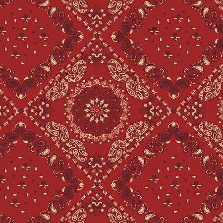 Red Bandana 108" Cotton (53188W-1) – Sold in UNITS of ¼ metre