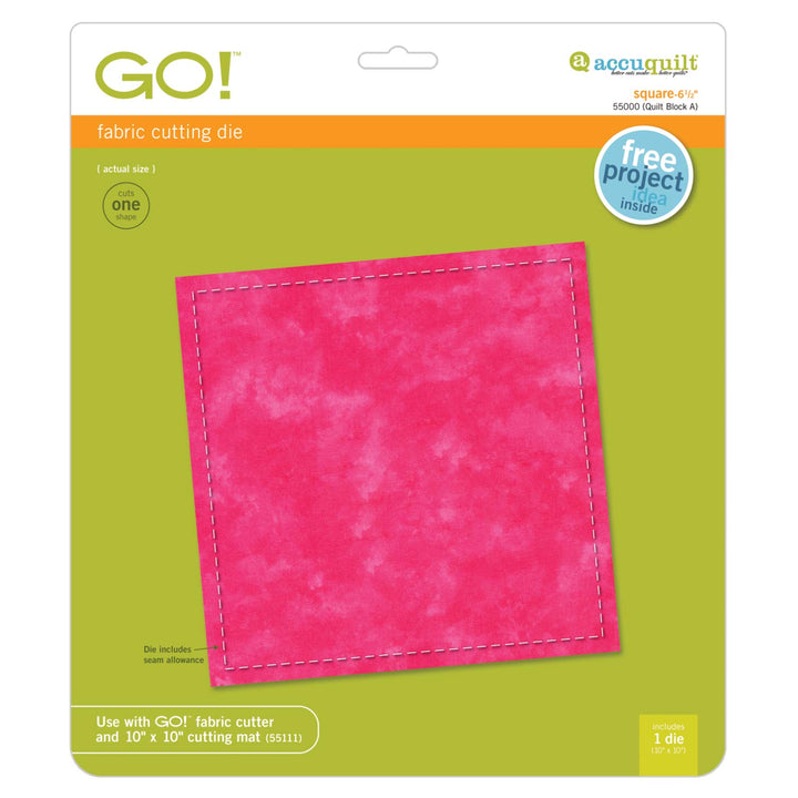 GO! Square - 6 1/2" (6" Finished) Die (55000)-Accuquilt-Accuquilt-Maple Leaf Quilting Company Ltd.