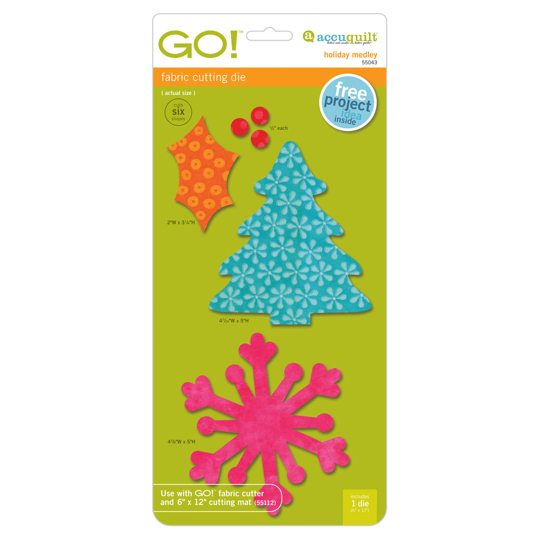 GO! Holiday Medley Die (55043)-Accuquilt-Accuquilt-Maple Leaf Quilting Company Ltd.