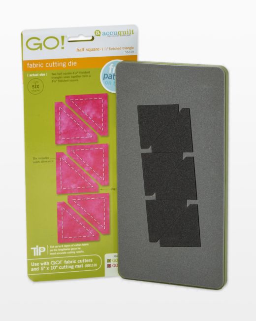 GO! Half Square Triangle-1 1/2" Finished Square Die (55319)-Accuquilt-Accuquilt-Maple Leaf Quilting Company Ltd.