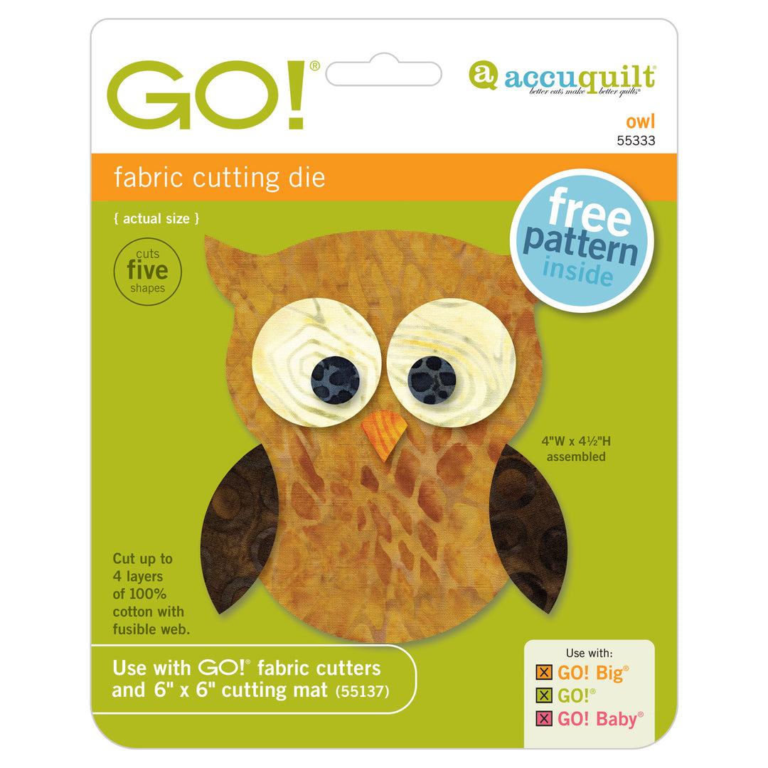 GO! Owl Die (55333)-Accuquilt-Accuquilt-Maple Leaf Quilting Company Ltd.