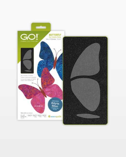 GO! Butterfly with Edyta Sitar Die (55467)-Accuquilt-Accuquilt-Maple Leaf Quilting Company Ltd.