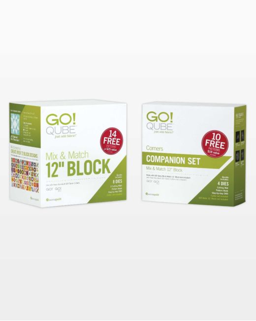 GO! Qube 12" Companion Set - Corners (55787)-Accuquilt-Accuquilt-Maple Leaf Quilting Company Ltd.