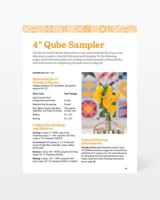 GO! Qube Mix & Match Block System Pattern Book (55984)-Accuquilt-Accuquilt-Maple Leaf Quilting Company Ltd.
