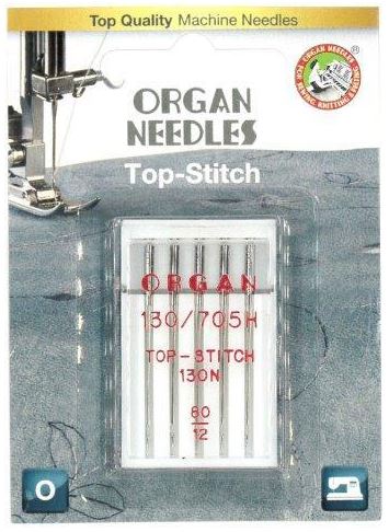 Organ Needles Top Stitch Size 80/12 Blister Pack (5600080BL)