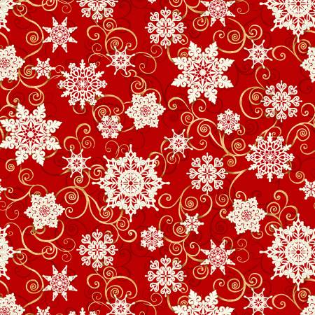 Red Frosty Melodies Digital 108" Cotton (5732S-88) -  Sold in UNITS of 1/4 metre