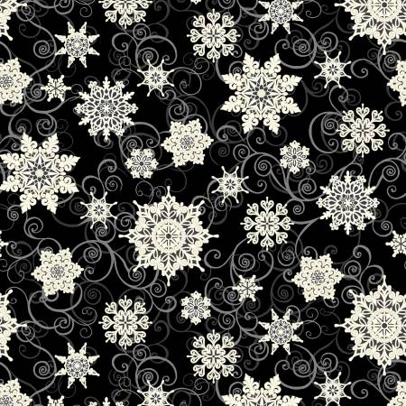 Black Frosty Melodies Digital 108" Cotton (5732S-99) -  Sold in UNITS of 1/4 metre