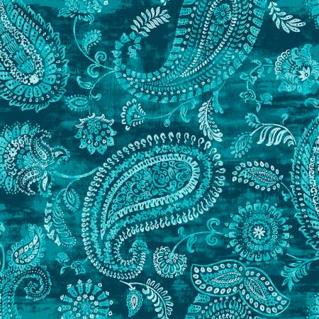 Teal Bohemia 108" Cotton (BOHW5004-T) – Sold in UNITS of ¼ metre
