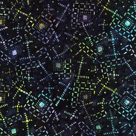 Galaxy Scattered Geo Squares Lines Dots Batik 106" Cotton (BX1503-GALAXY) – Sold in UNITS of ¼ metre