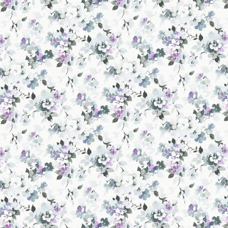 Grey Floral Carolyn 108" Cotton (CARO4730-S) – Sold in UNITS of ¼ metre