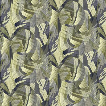 Matrix Wave Yellow/Green 108" Cotton (MATR4830-YG) – Sold in UNITS of ¼ metre