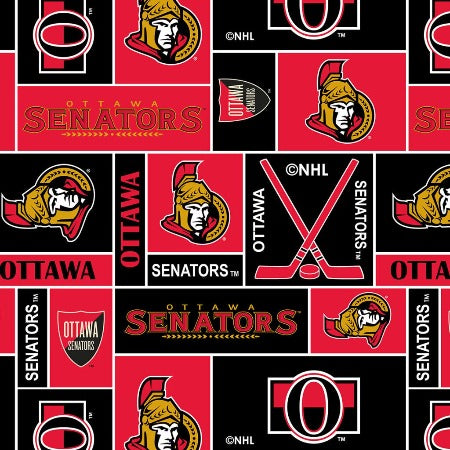 NHL Ottawa Senators 60" Fleece (NHL012-SEN) - Sold in Units of 1/4 metre