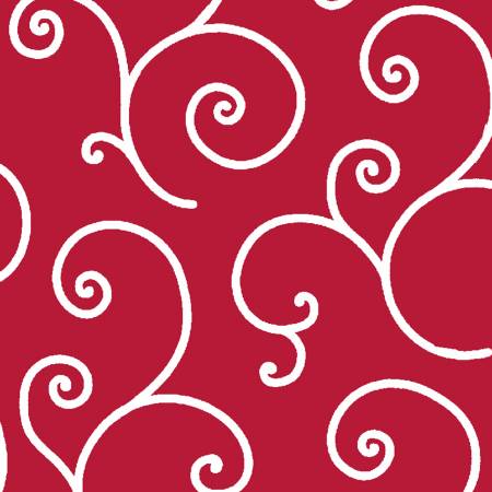Red Scroll 108" Cotton (QB202M-R) - Sold in UNITS of 1/4 metre