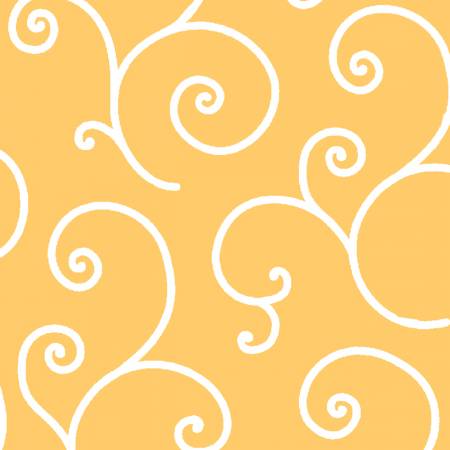Yellow Scroll 108" Cotton (QB202M-S) - Sold in UNITS of 1/4 metre