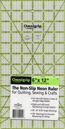 Omnigrid Omnigrip Neon Ruler 8-1/2in Square Quilting Ruler 