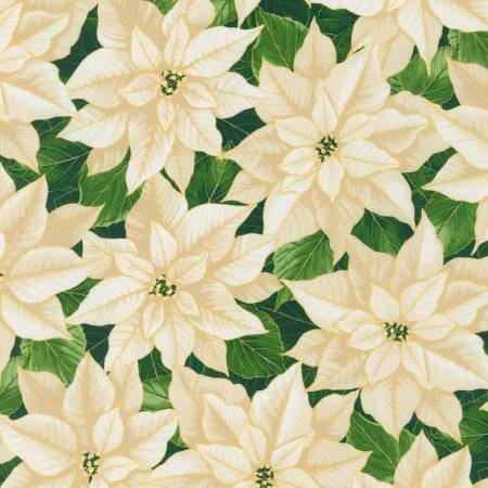 Poinsettia Ivory 108" Cotton (SRKDX2079315) – Sold in UNITS of ¼ metre