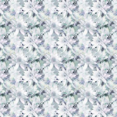 Light Grey Translucent Floral 108" Cotton (T1085028-S) – Sold in UNITS of ¼ metre