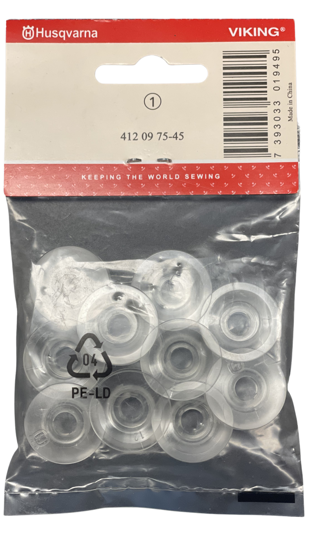 Husqvarna Viking Bobbins Clear Plastic 10-Pack (Class 1)