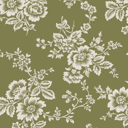 Buttercup Bloom Green 108" Cotton (WB11158R-GREEN) – Sold in UNITS of ¼ metre