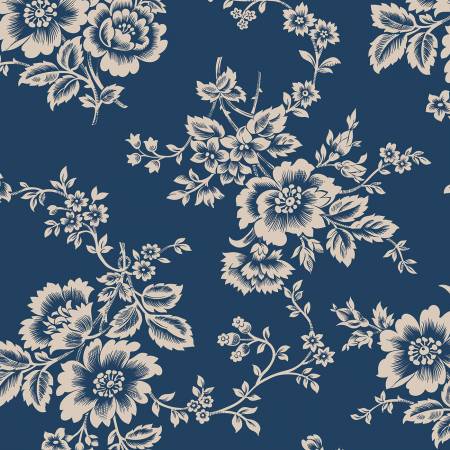 Buttercup Bloom Navy 108" Cotton (WB11158R-NAVY) – Sold in UNITS of ¼ metre