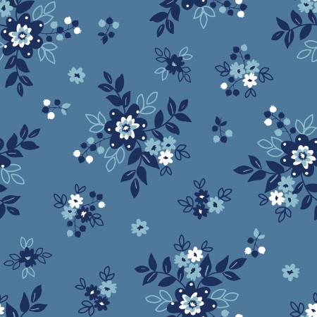Simply Country Floral Floral Denim108" Cotton (WB13418R-DENIM) – Sold in UNITS of ¼ metre
